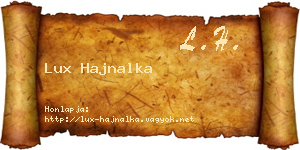 Lux Hajnalka névjegykártya